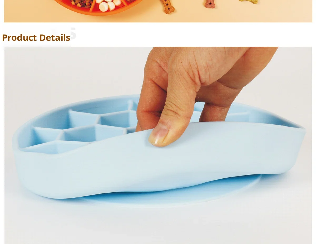 Pet Slow Feeding Bowl, Dog Anti-Choking Single Bowl, Non-Slip Silicone Suction Cup Honeycomb Slow Feeding Dog Bowl Food Plate manufacture