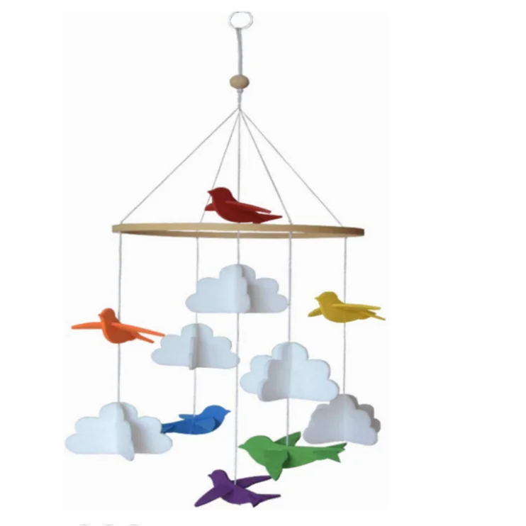 light weight baby mobile cloud wire ornament hangers felted ball
