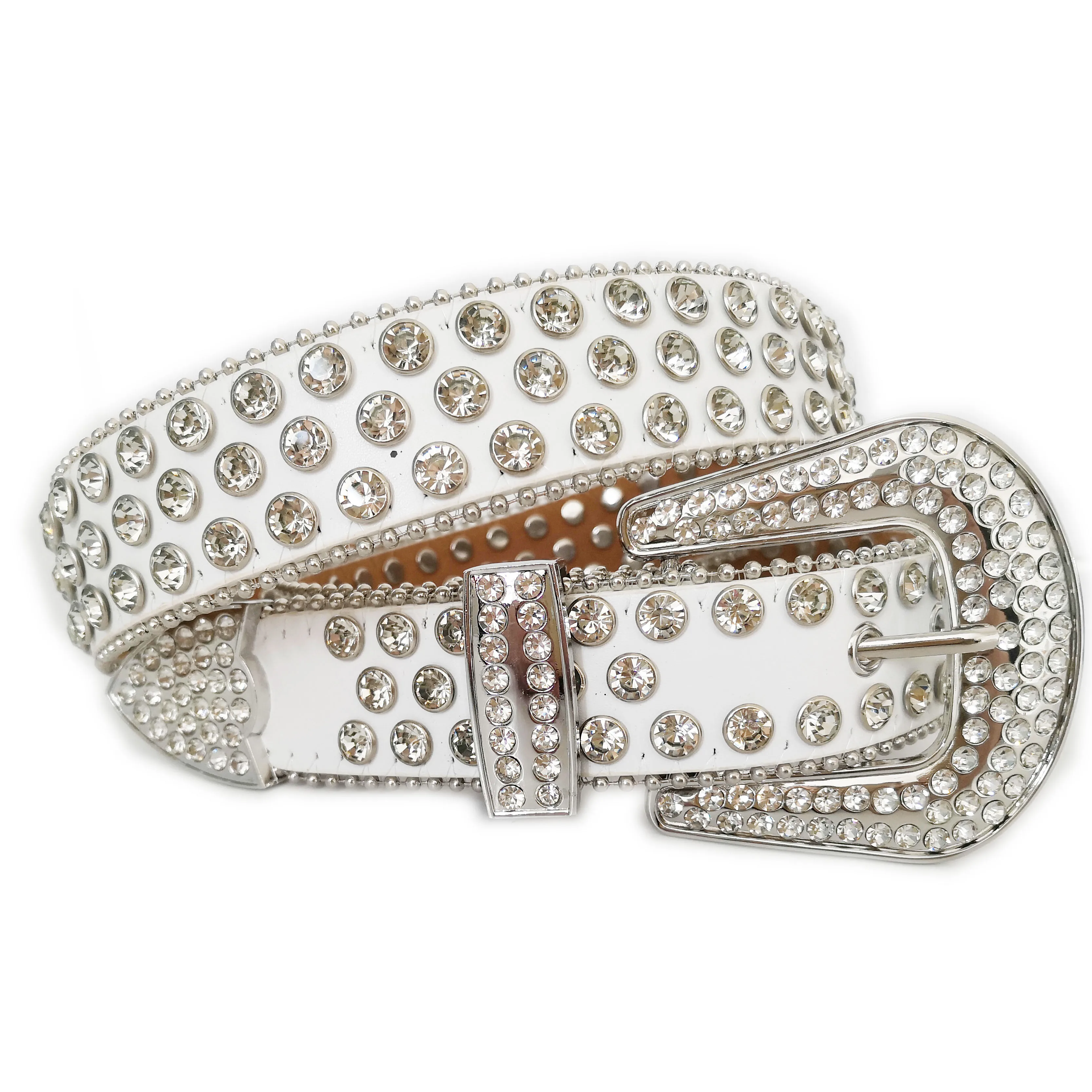 Wholesale Cinturón cuero con diamantes imitación para cinturón de con diamantes de imitación brillantes de color blanco From m.alibaba.com