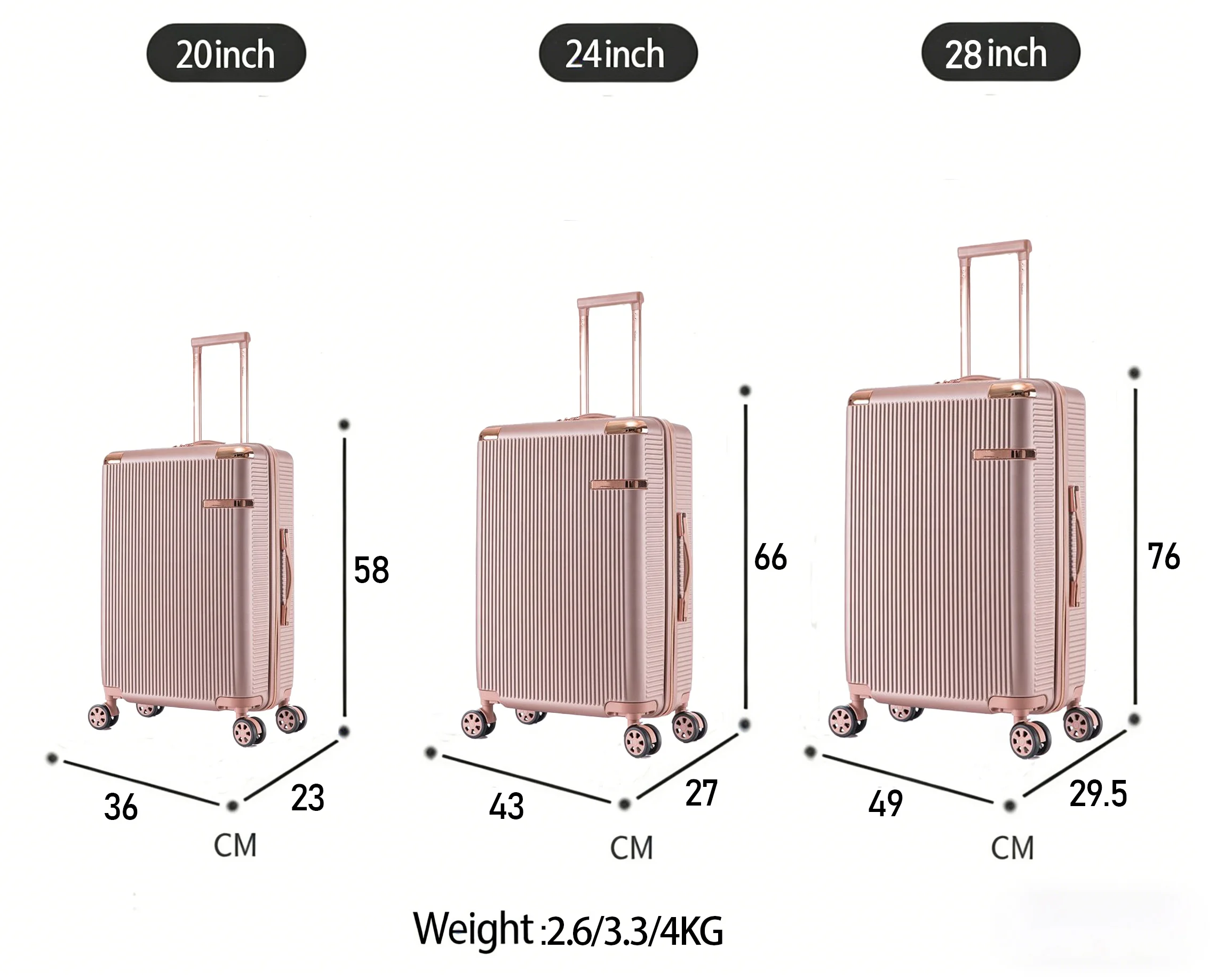 Customized ABS Trolley Suitcase Set 20/24/28/32 Custom Travel Bag Abs Travel  Spinner Wheels Luggage Sets