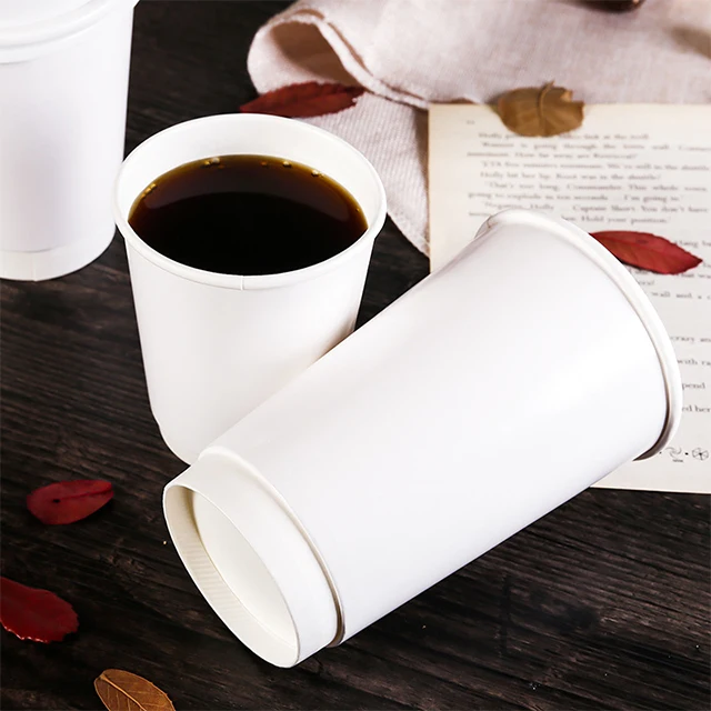 SKMA Factory Printing Custom 8oz Disposable Paper Coffee Cups Takeaway Paper Cups for Hot Drinks
