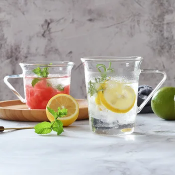 56H Creative with handle transparent glass household milk ice americano glass