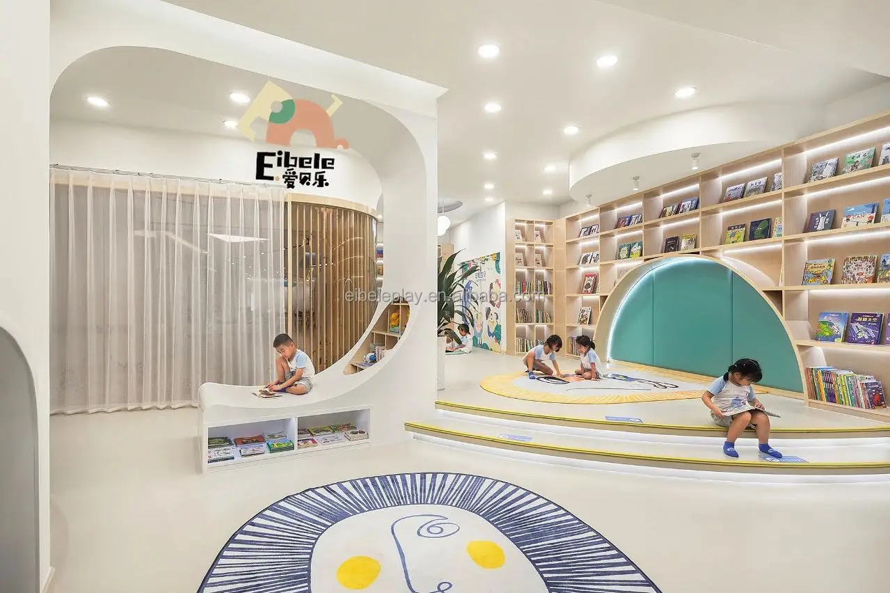 Modern Kids Library Furniture Set - Durable Preschool Bookshelf for ...