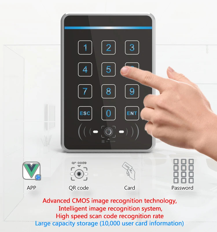 China Supplier RFID QR Code Reader Standalone Access Controller Metal Touch Keypad Access Control System  Rfid Proximity Reader