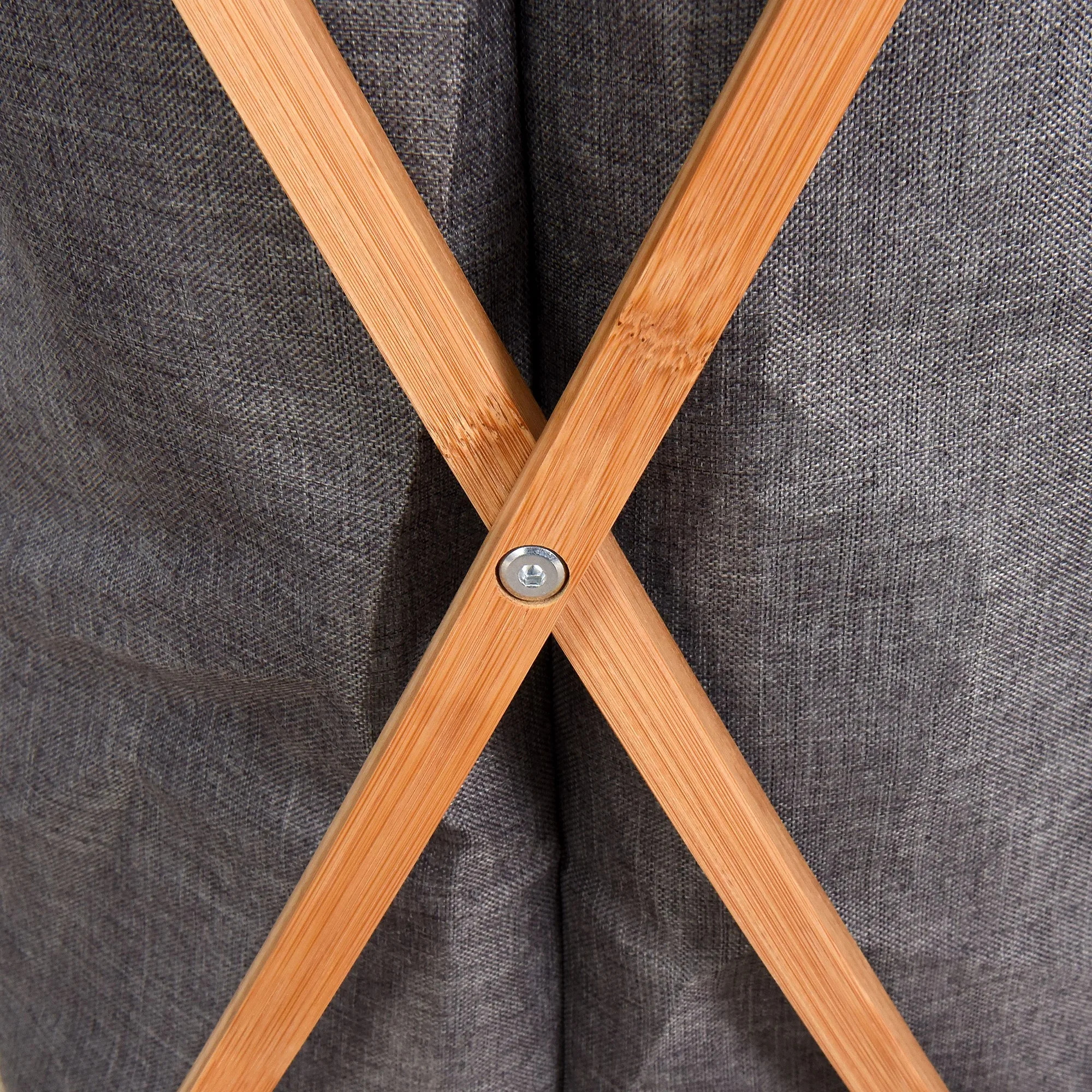 Bamboo Frame Laundry Basket Collapsible Hamper With Lid Cloth Storage