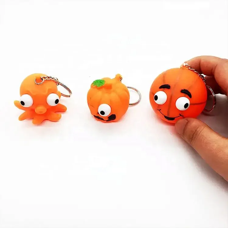 2023 Custom Soft PVC Keyrings New Designed Popular Anti-Stress Ball Vent Animal Keychain 3D Eye Popper Squeeze Toy for Pop Gift