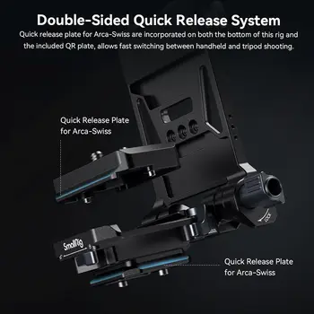 SMALLRIG V-Mount Battery Plate,V Lock Battery Plate with Dual for V Mount Battery,DSLR Camera,Tripod-4064B detail image