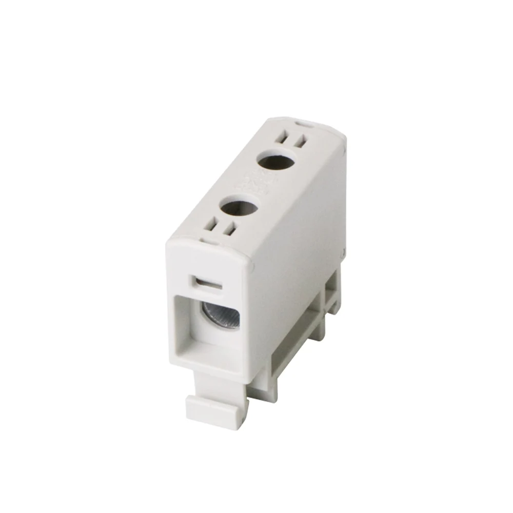 Customized Din Rail Mounting Connector Terminal 35mm2 1 Pole 2 Holes Al Cu Terminal Block for Cabinet