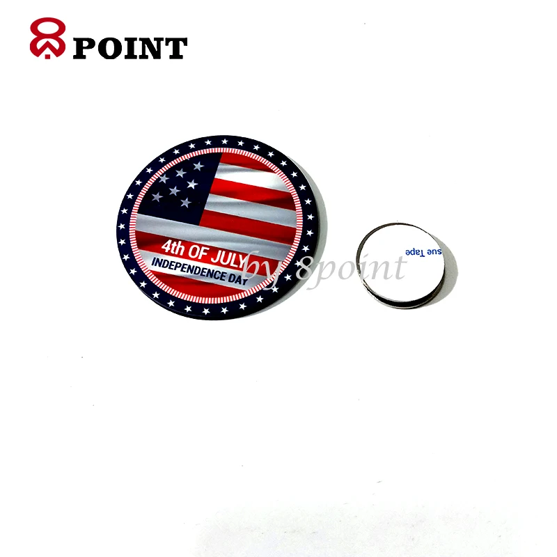 Circle Sublimation Wooden Name Badge Magnetic Blank Name Tag Custom Name Card