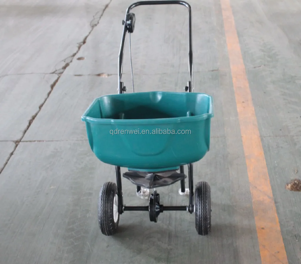 Push Hopper Garden Grass Seeder Fertilizer Lawn Yard Push Broadcast