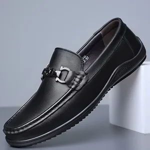 Men Busisness Casual Loafer  High Quality Genuine  Leather Slip-On Shoes Plus Size 48 Moccasin