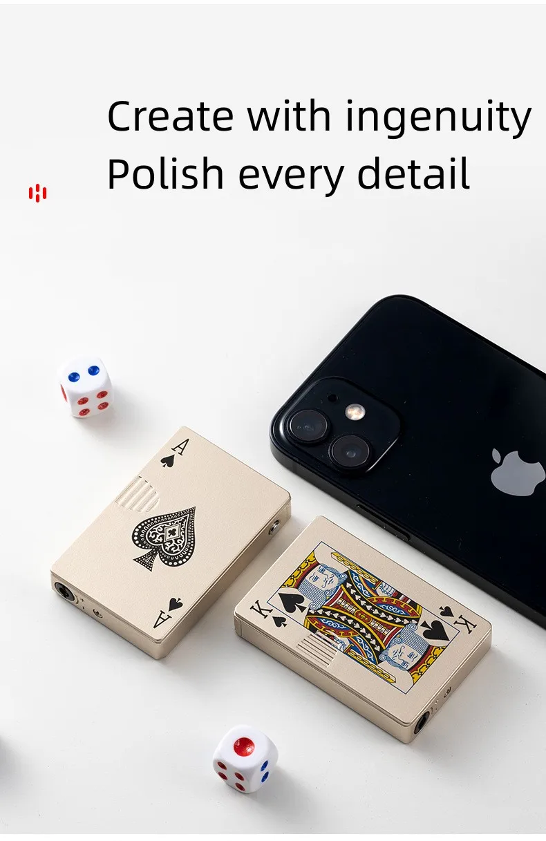 Green Flame Ace Card Poker Lighter Metal Windproof Cigarette Lighter