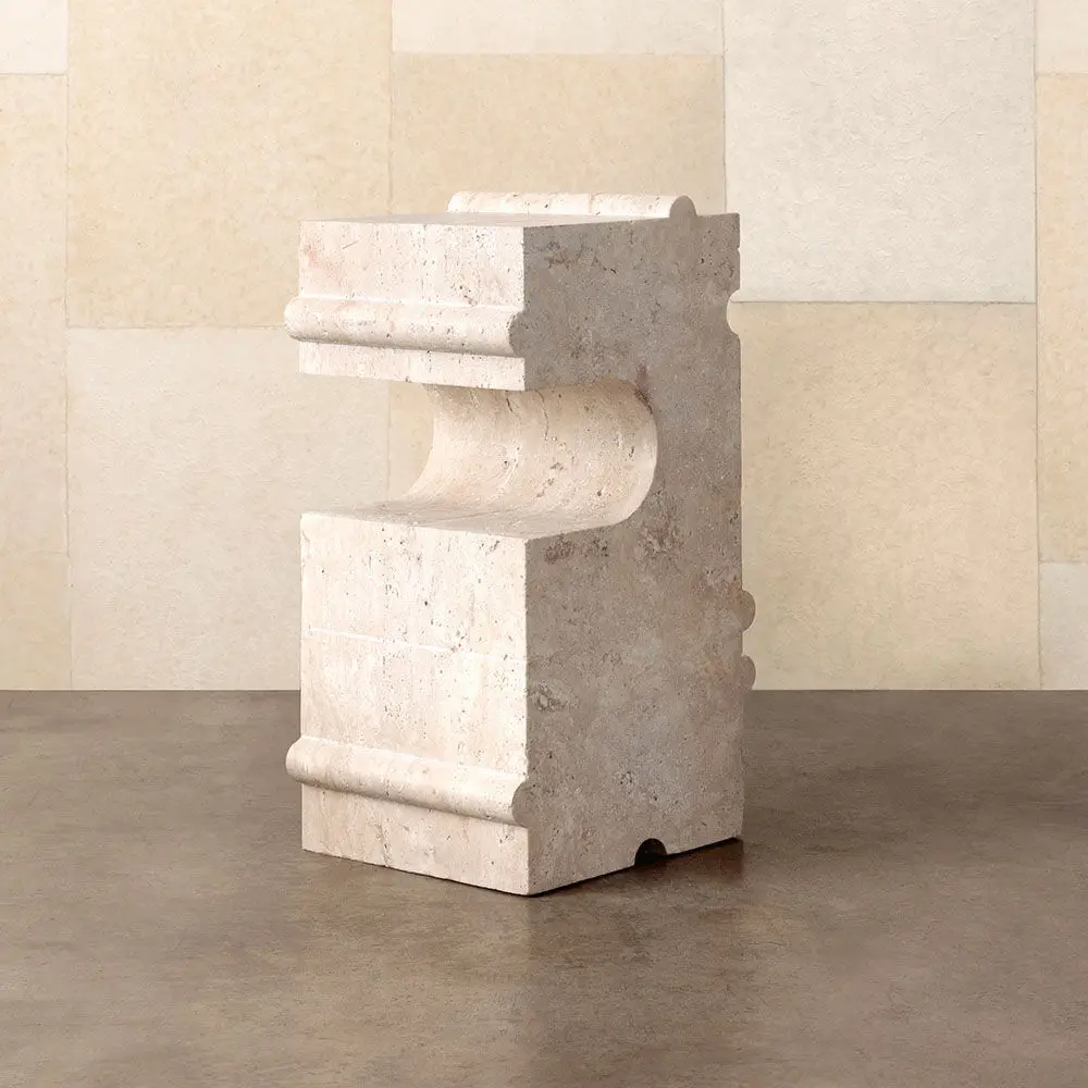 YDSTONE Modern Design Natural Stone Travertine Coffee Table Sofa Side Table Set for Living Room & Hotel/Vanity Top Use supplier
