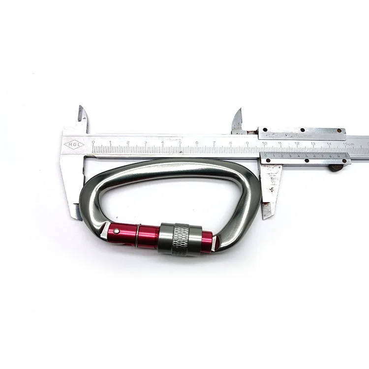 Safety auto Locking Carabiner Karabiner with EN certificate aluminium snap hook camping outdoor mosquetones de escalada de 25kn