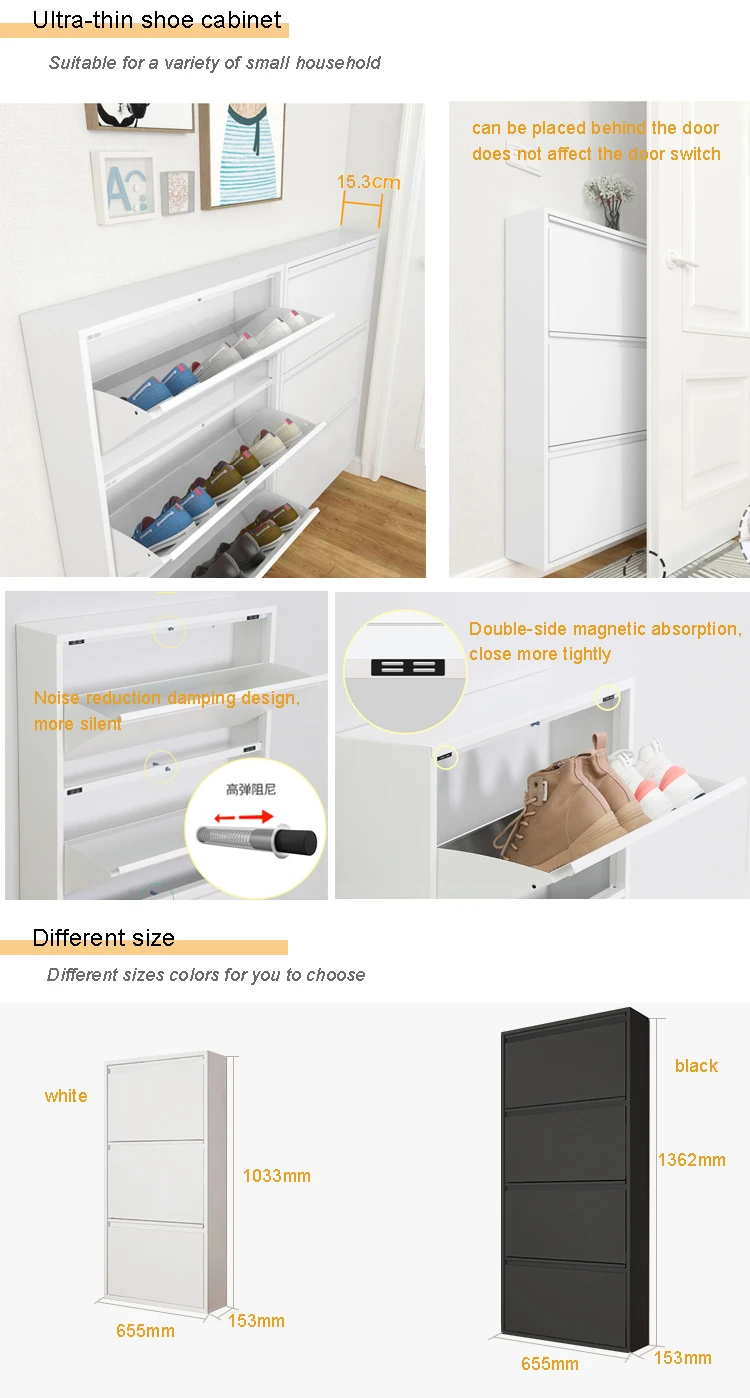 Modern 4-Tier Metal Shoe Rack Easy-to-Assemble Space-Saving Furniture ...