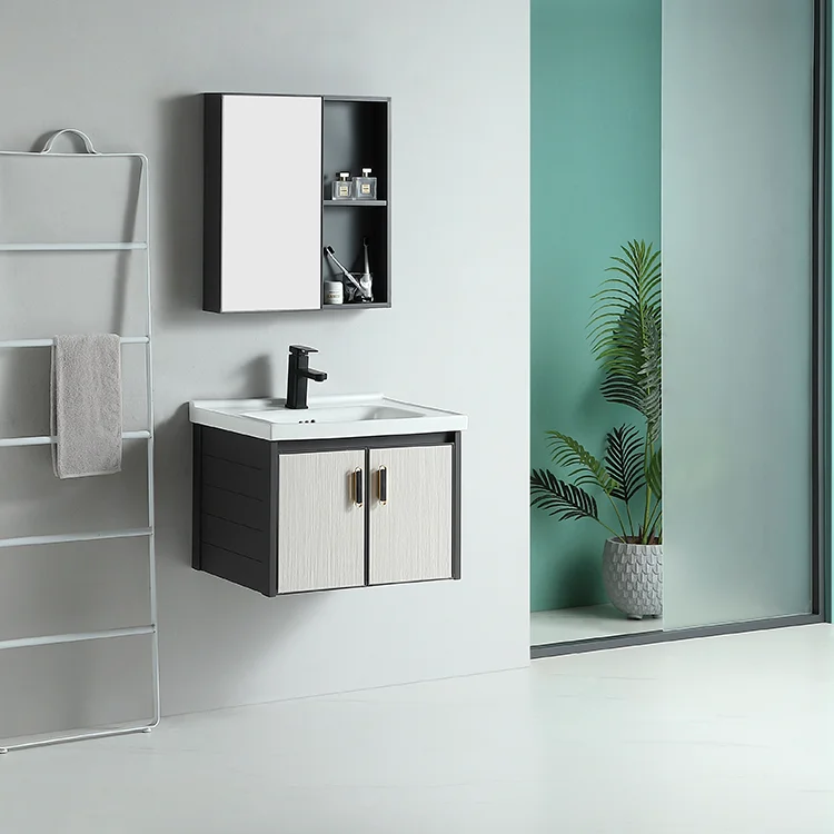 Modern bathroom furnature sink with mirror vanity aluminum shower basin cabinet supplies supplier