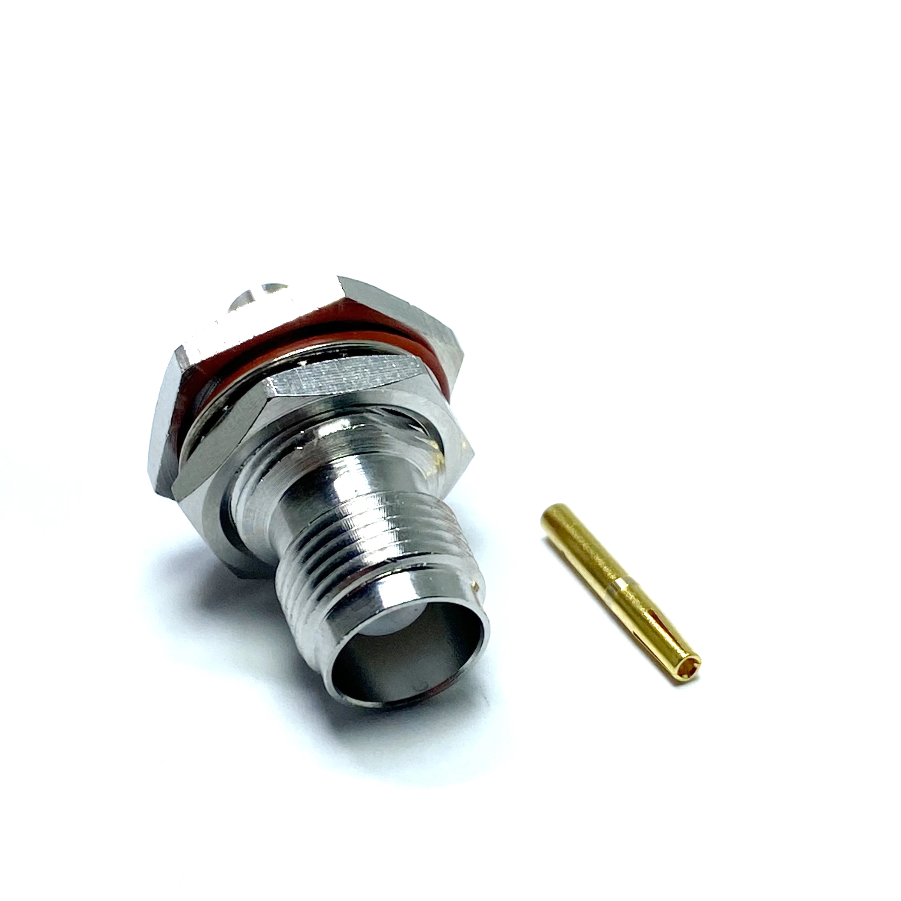 rf connector waterproof tnc female bulkhead crimp rf connector for rg141 rg402 coaxial cable factory