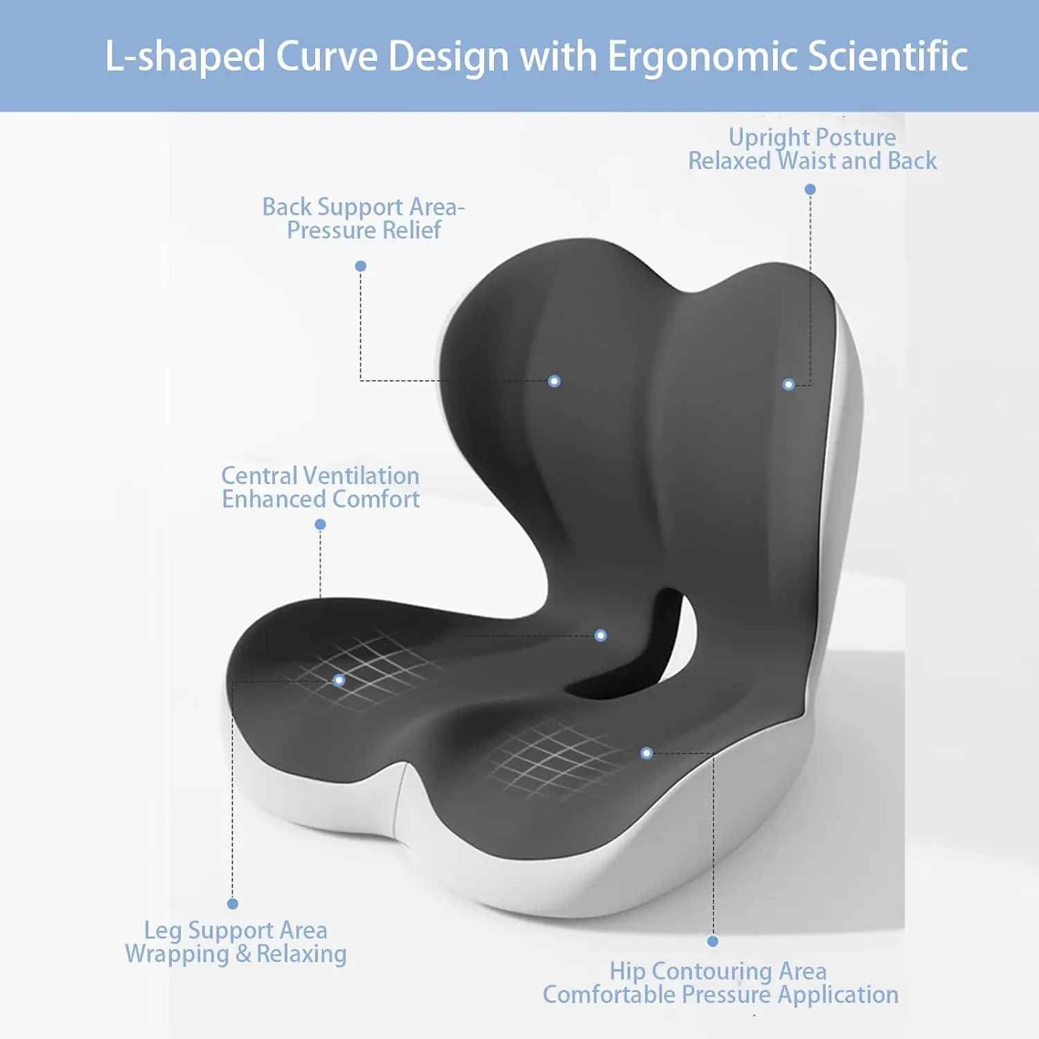 High Quality Office Chair Car Drivers Backrest Waist Memory Foam Lumbar Spine Back Waist Support Cushion Pillow for Back Relax