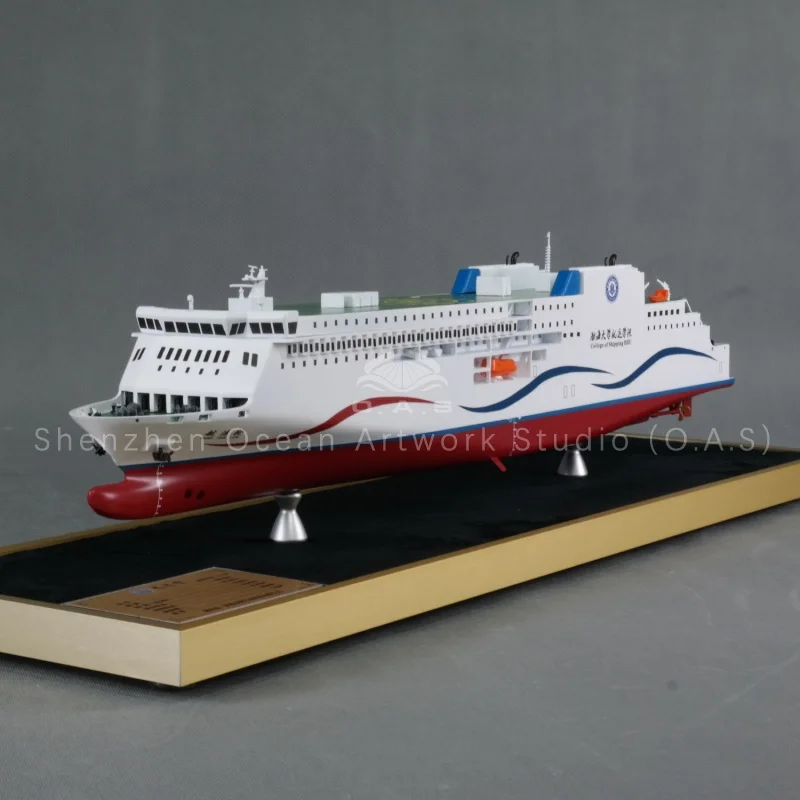 【L】Handmade Passenger Ship Model Workmanship Nautical Gift Customized 63cm Ferry Ship Model