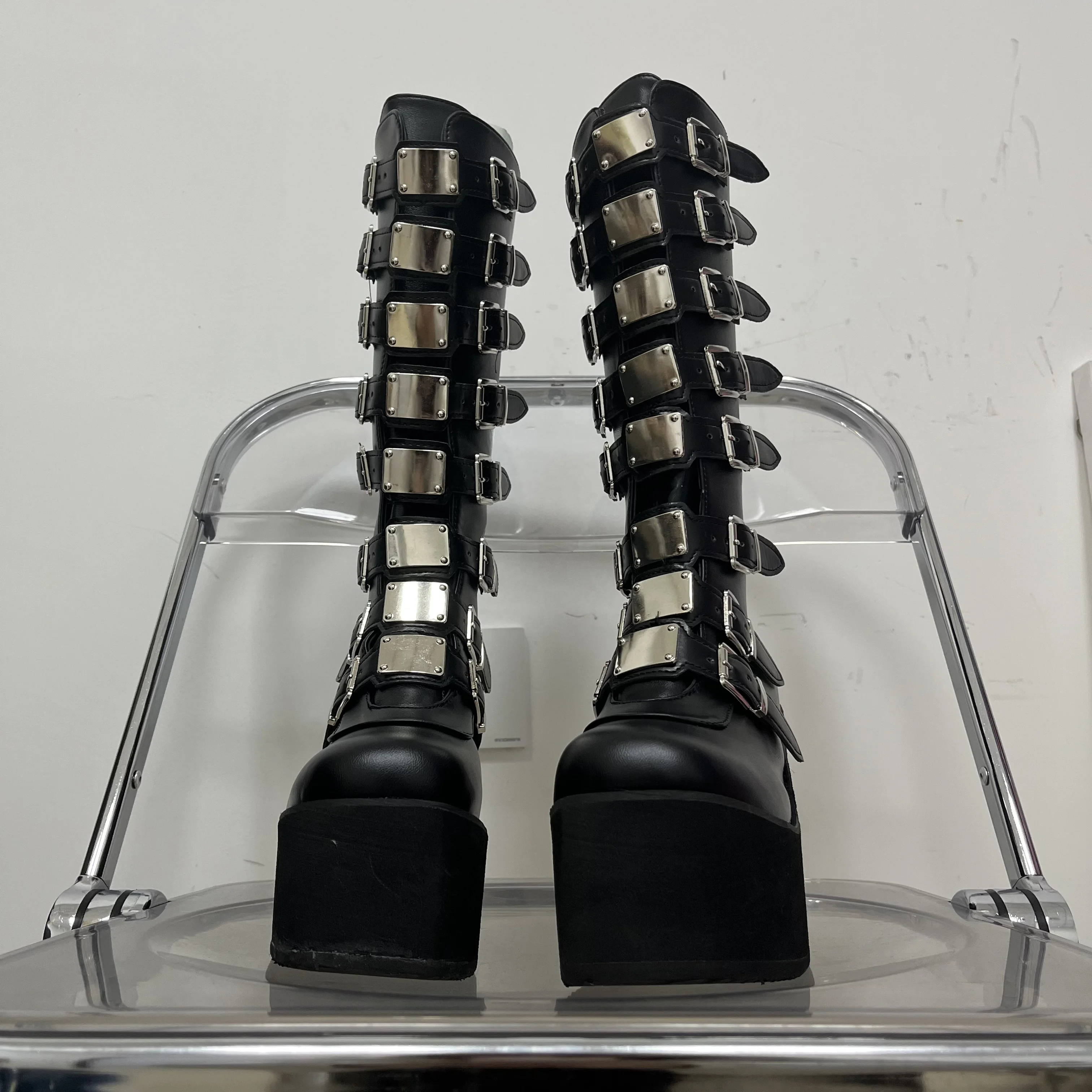 Indaffarata ragazza Y4194 nero caldo rosa punk scarpe da donna in