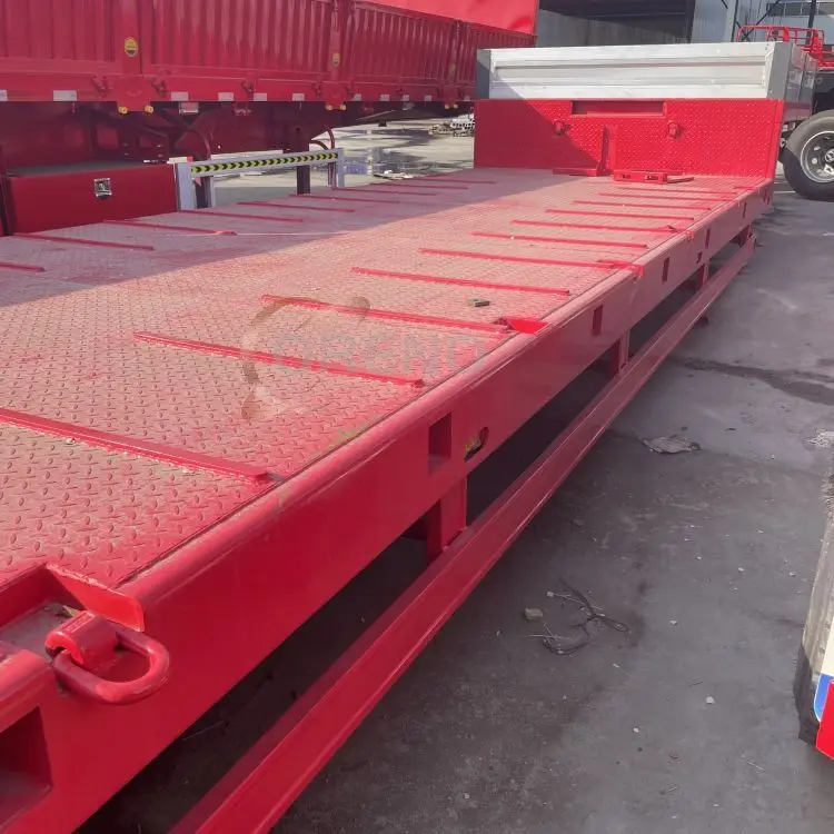 Factory 3 Axle 60t 80t 120 Tons Hydraulic Ramp Low Bed Semi Low Loader ...