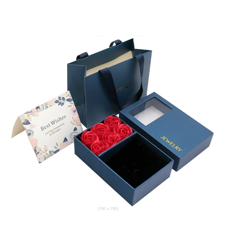 Saint Valentine Scented Rose Flower Gift Box With Tote Bag Romantic