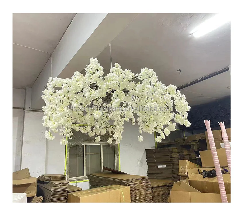 Hochzeits dekor Decke Dach Faux Pflanzen hngen Licht Kunstseide Decke  Blumen dekoration