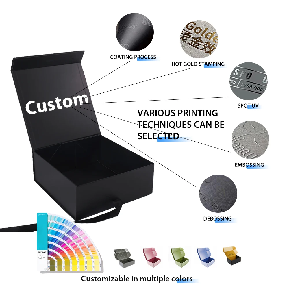  caրեւոր մագնիսային նվերատուփի ժապավեն՝ հարմարեցված լոգոյի, չափսի և լաքս փաթեթավորման մատակարար՝ համաշխարհային բրենդների համար, էկոլոգիապես մաքուր, վերամշակելի և կրկին օգտագործելի թուղթ