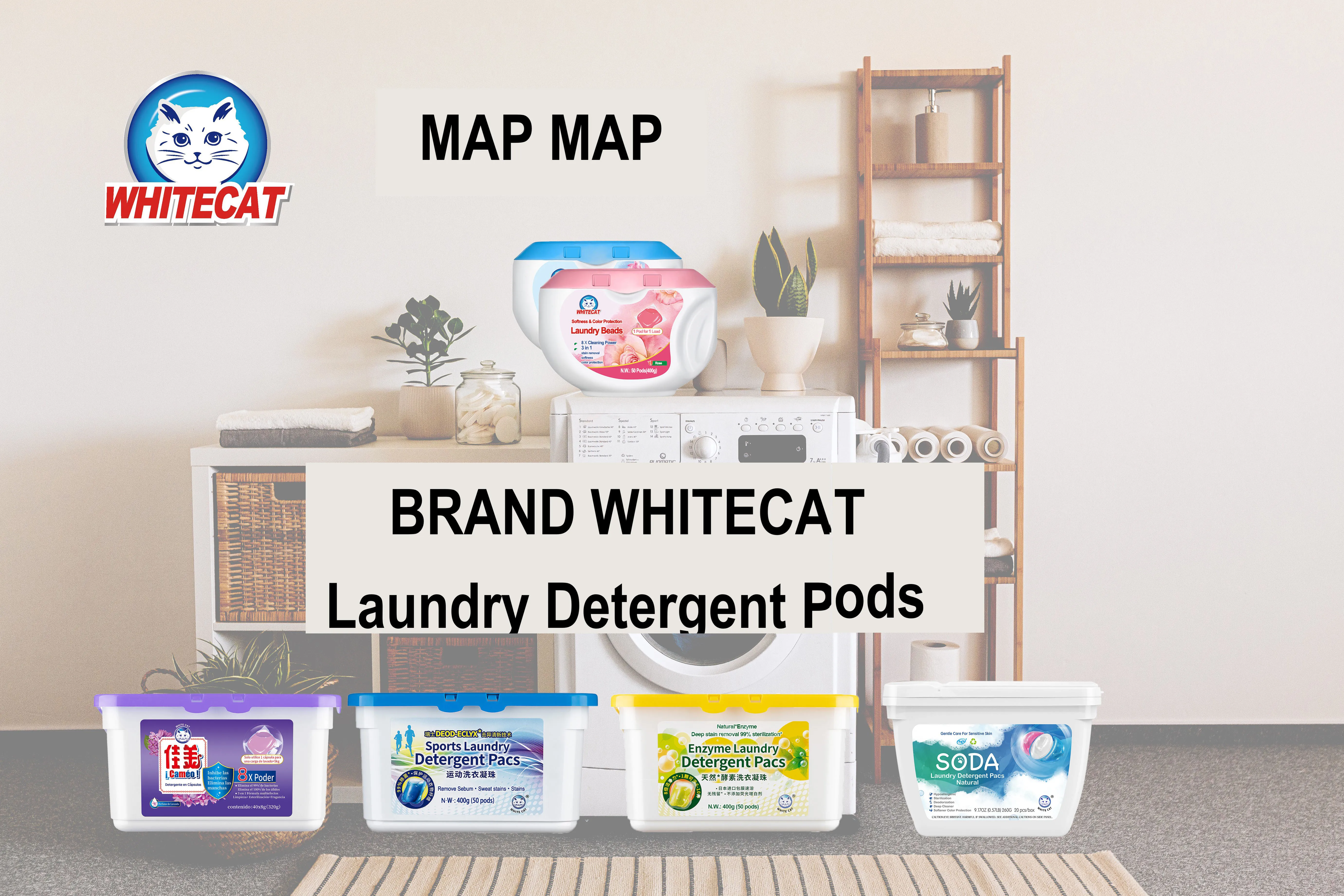 WHITECAT Peach Fragrance Liquid Laundry Ball Laundry Detergent Pod Efficient Decontamination Water Soluble Laundry supplier