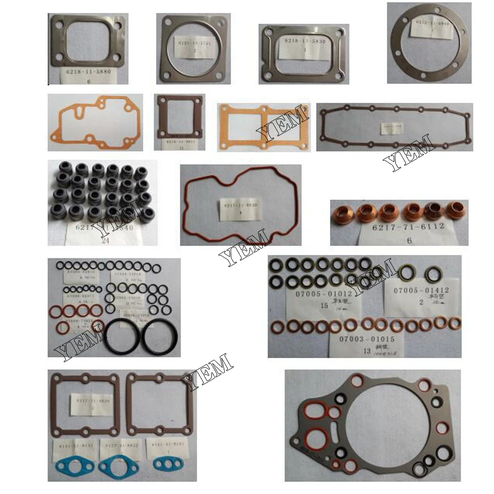 Complete Gasket Kit With Head Gasket Fit for Komatsu 6D140 Diesel Engine Spare Parts