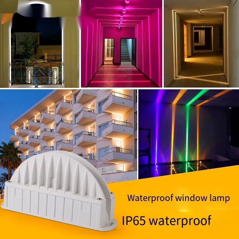 RGB Colorful 360 Degree Beam LED Lamp Modern Aluminum Surface Mounted Window Sill Light Ceiling Aisle Hotel Wall Sconce Auto