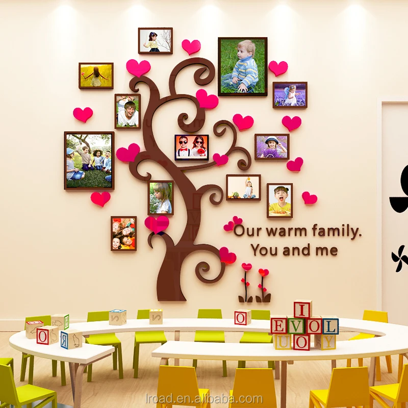 Large Family Tree Photo Frame Love Tree 3D Acrylic Wall Sticker Decal