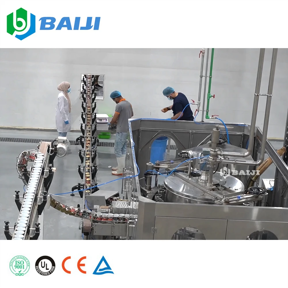 Fully Automatic Tin Can Tomato Sauce Chili Paste Hot Filling and Sealing Canning Machine Production Line