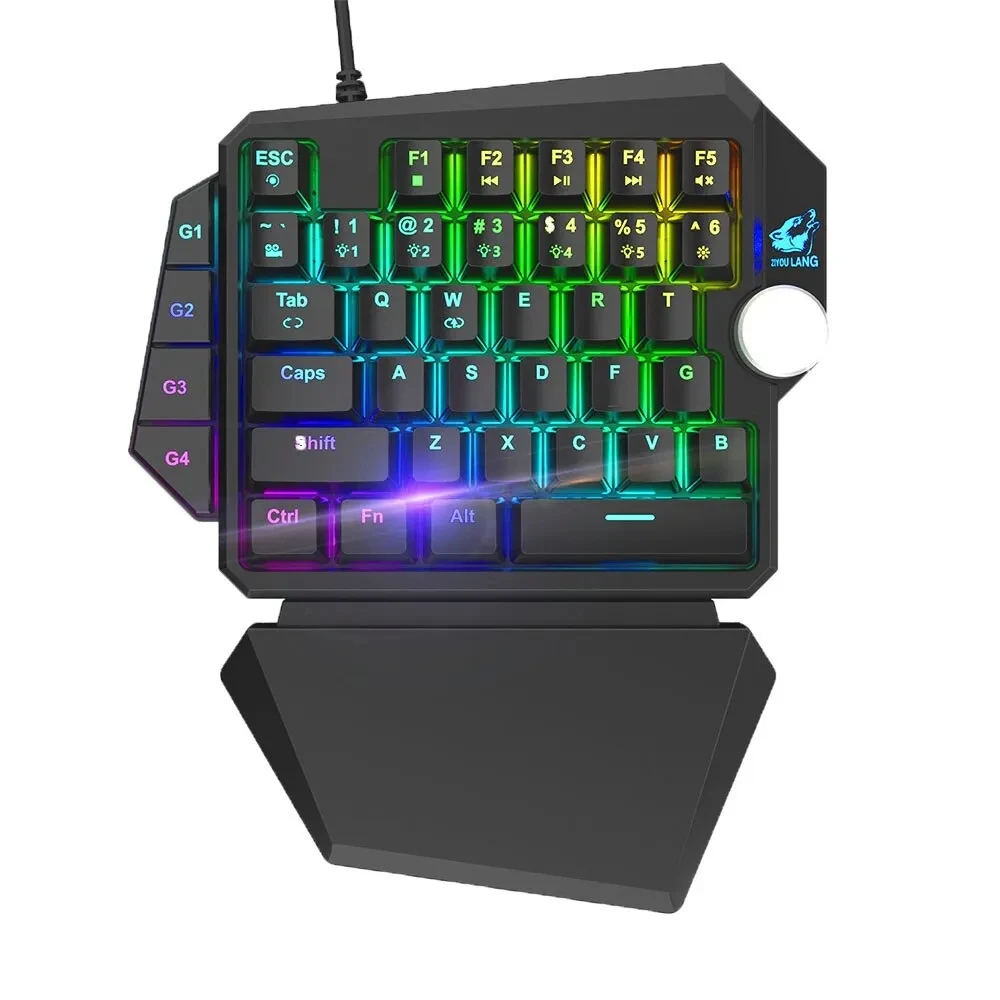 K5 Single-Handed Gaming Keyboard RGB with Ergonomic Design