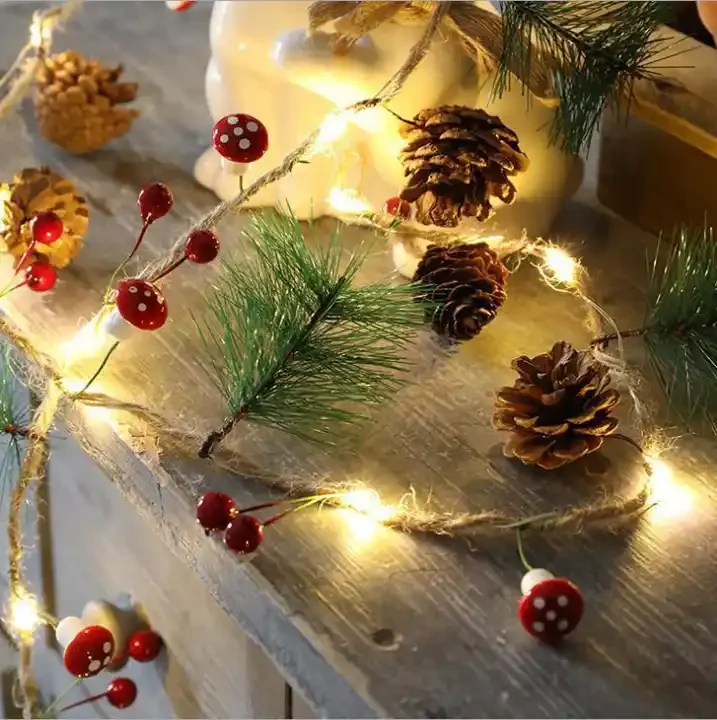 Battery Operated Christmas Lights 20LEDs Pine Cones Fairies LED String Christmas Lights for Halloween Birthday Party