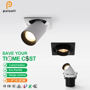 Modern Square LED Recessed Spot Light Aluminum Construction Adjustable Angle 90mm Cut 12W 3000K/4000K/5000K Color Temperature