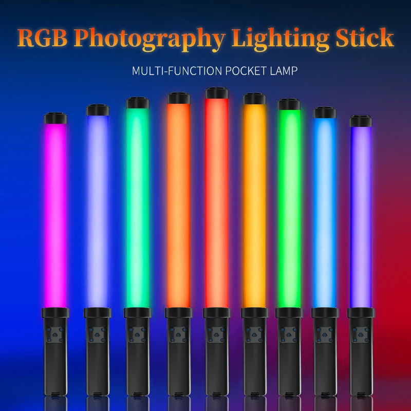 SYOSIN RGB Rechargeable Handheld LED Light Wand Video Photography Light 30 Modes RGB Stick for Vlog Tiktok Youtube