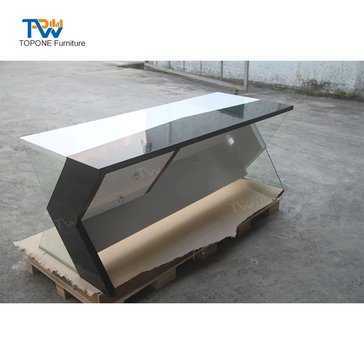 Черно-белая интерьерная каменная офисная мебель