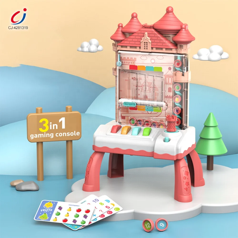 Chengji Board Games Early Educational Interaction Toys 3 in 1 Puzzle Castle Rolling Ball Game with Lighting Music