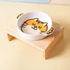 cat bowl+wood stand