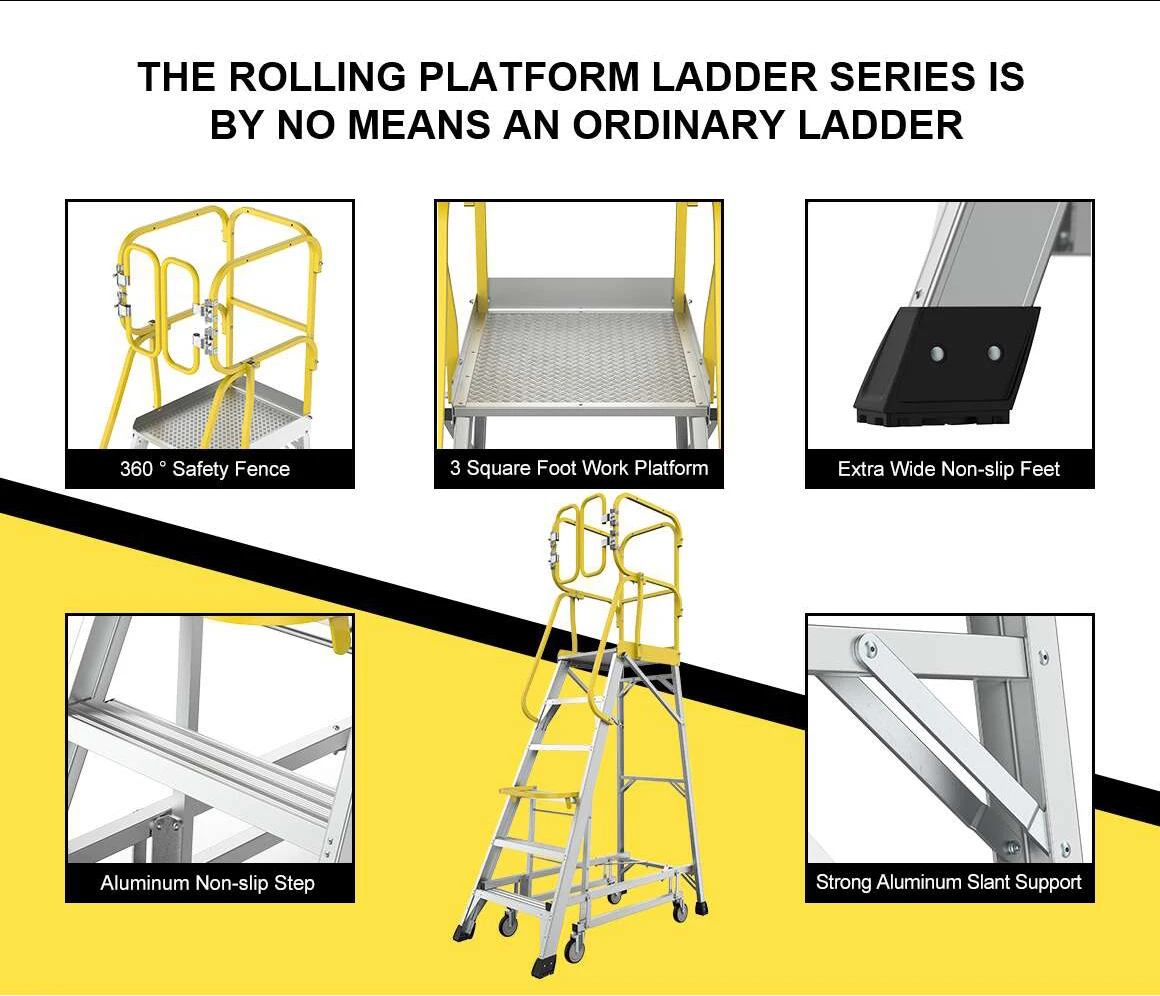 Aluminum Ladder Bench Double Sided Ladder Aluminum Durable Heavy Duty