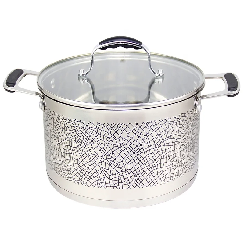 Free Shipping Nonstick Soup Stock Pot Die Cast Stainless Steel Pot Cookware Set with Nylon Handle