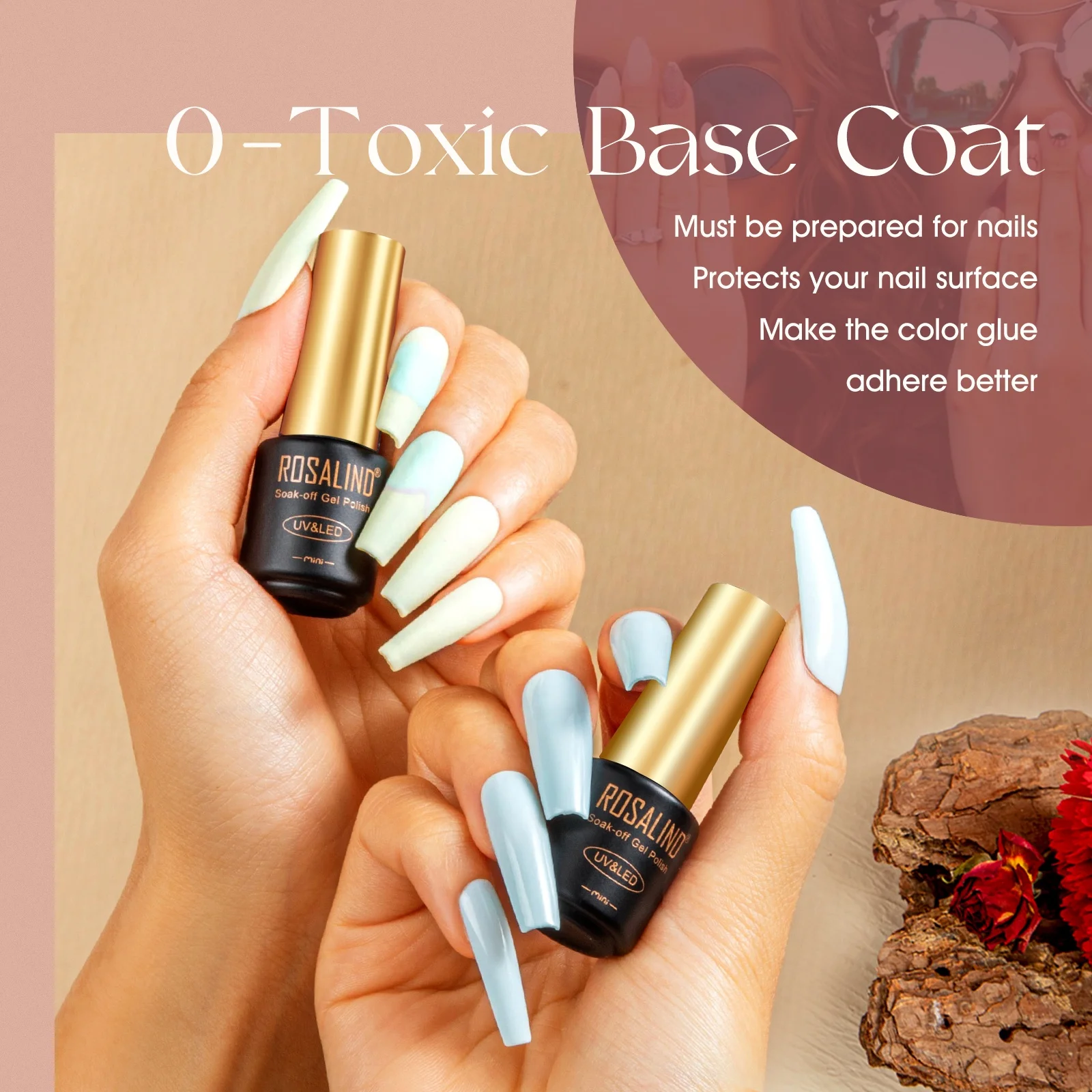 ROSALIND UV-Gel-Nagellack Set – 32 Teile, 28 Farben + Base, Top Coat, Matt, Primer