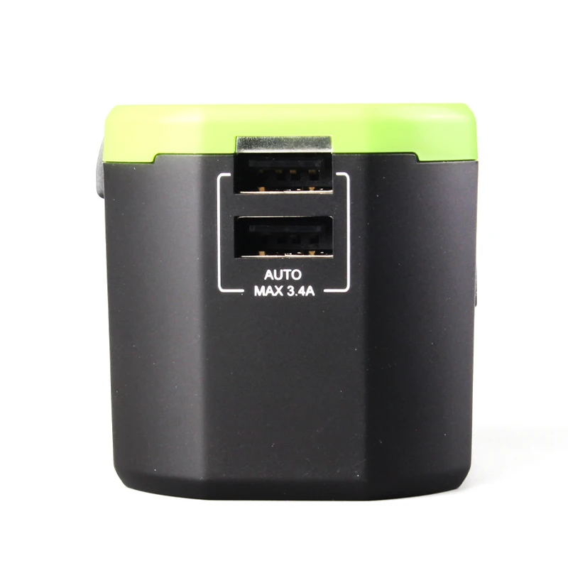 Jingsai 2USB Universal Power Converter Plug Multi-Country Travel Adapter with High 8A Rated Current for US EU UK Japan Australia