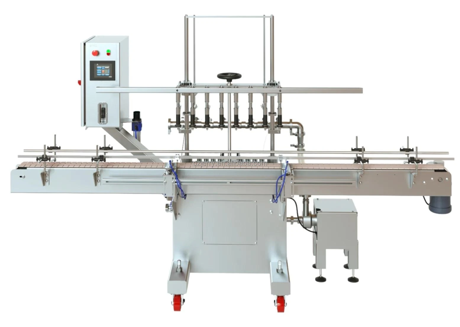Red Clapping Machine 14 Nozzle Automatic Bottle Liquid Overflow Gravity Liquor Filling and ...