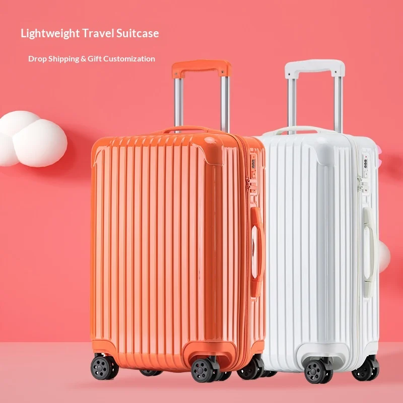 Classic Flat Password ABS Spinner Luggage 20-inch Boarding Case 24-inch Trolley Case Candy Color Student Travel Case Waterproof