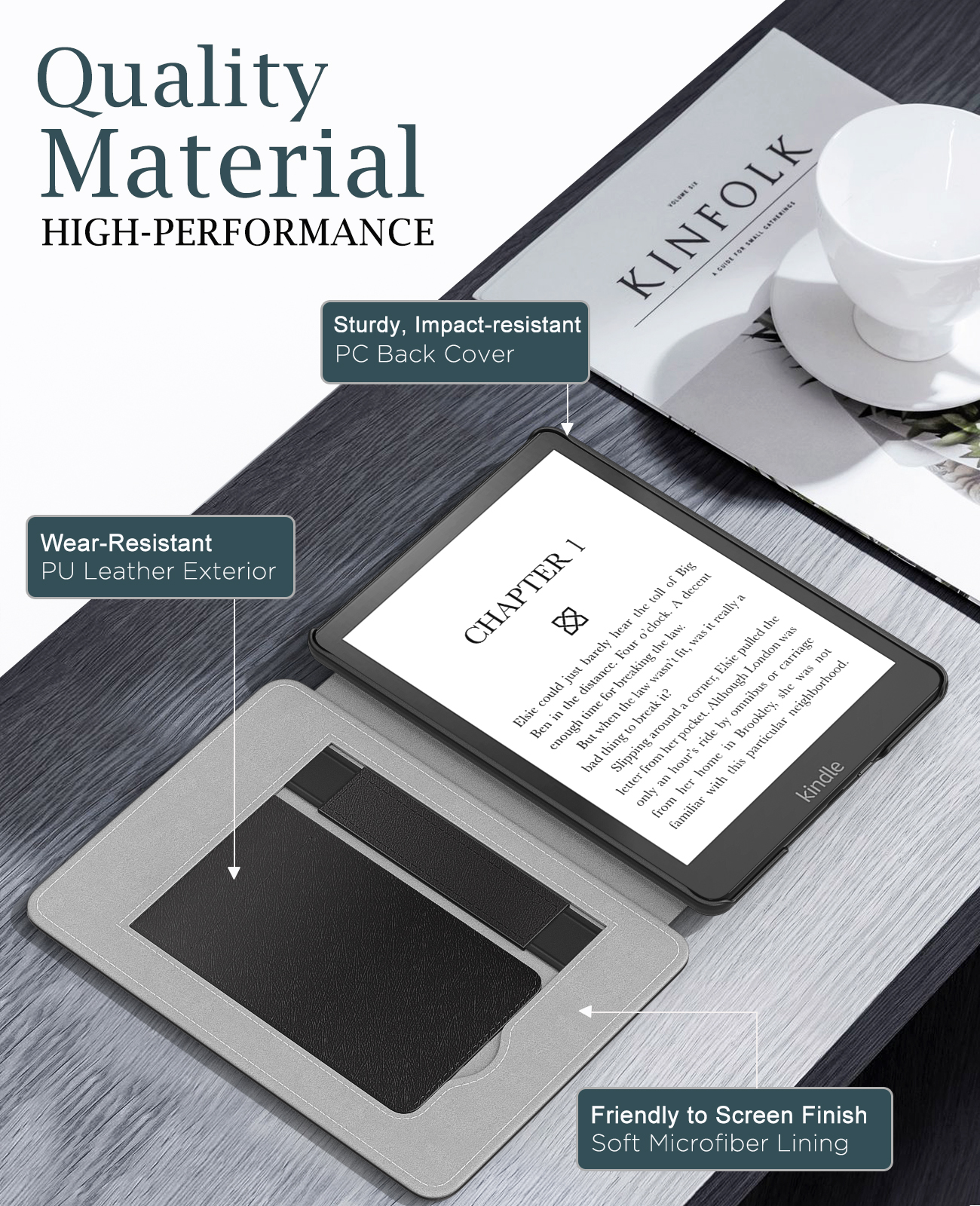 Легкий Чехол MoKo из искусственной кожи с подставкой и ремешком на руку, чехол для kindle Paperwhite 2021