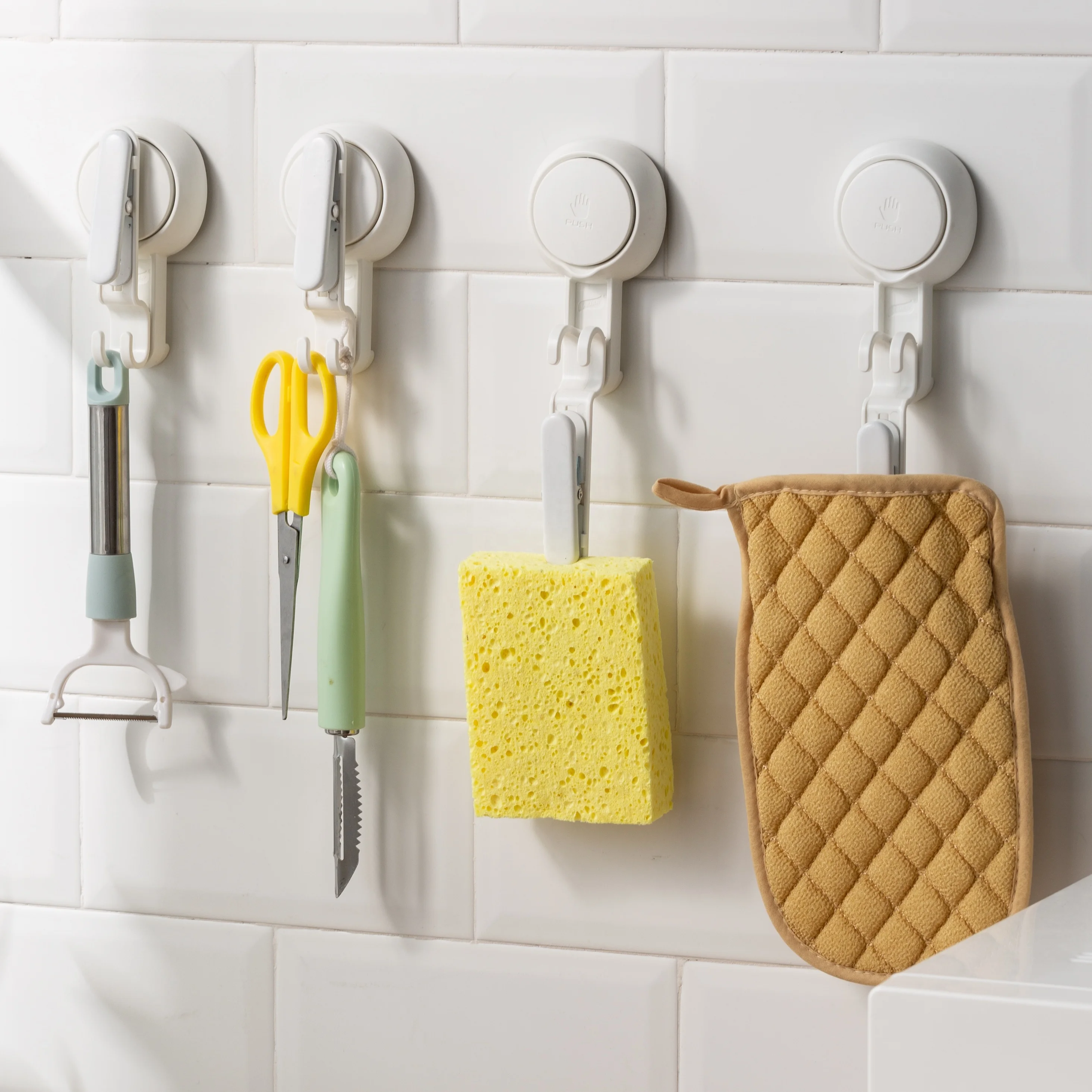 Многоразовая моющаяся Съемная Вакуумная присоска с крючком для подвешивания в автомобиль, кухню, ванную, спальню