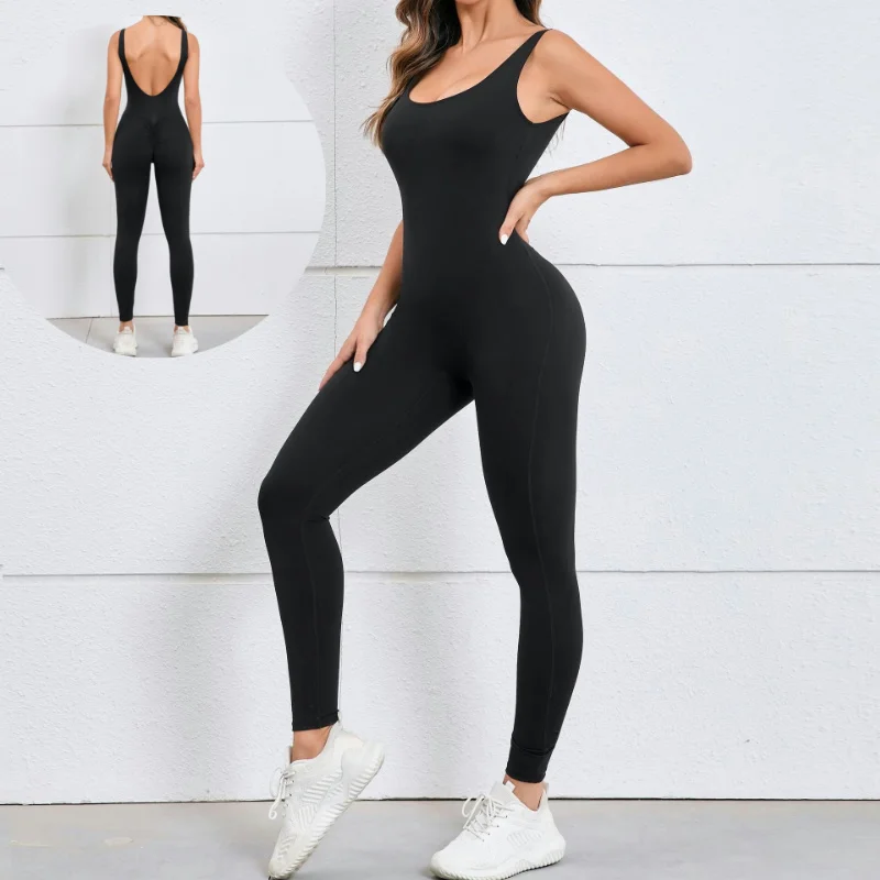 European and American Comfortable backless fashion Bodysuit yoga sets for woman One Piece Workout Jumpsuit Activewear