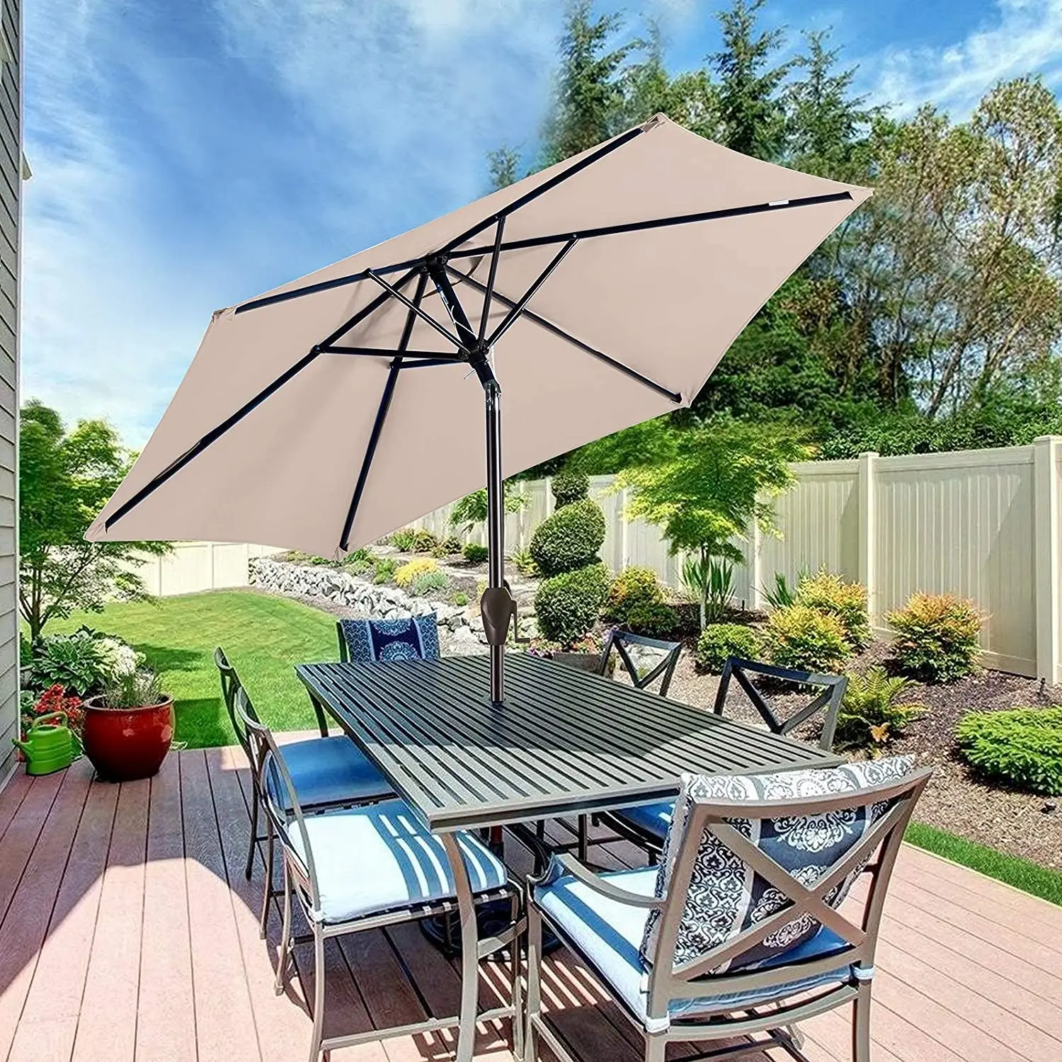 Linhai Fenghui Cheap Light and Easy to Carry Sun Center Pillar Umbrella Picnic Umbrella Outdoor Centrel Pole Umbrella with Turn